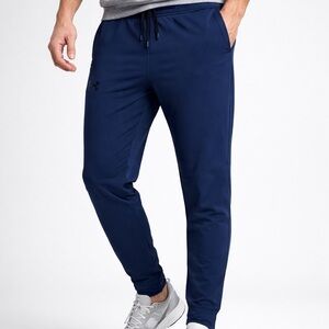 Under Armour Men’s Navy Performance Jogger Pants XL, Tapered Fit, Zip Pocket